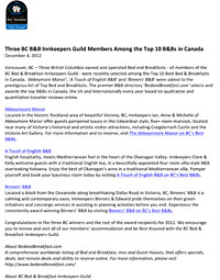 Top Ten Canadian B&B's