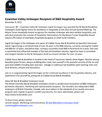 Moyra Turner Hospitality Award