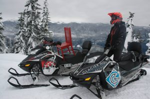 snowmobiling on Frisby Ridge Revelstoke
